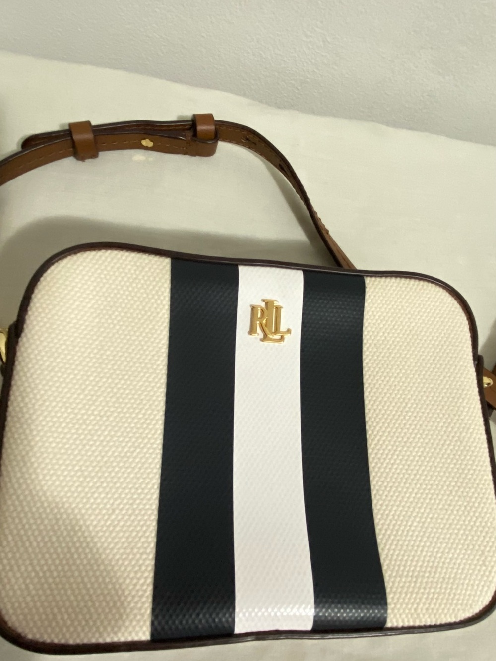 Ralph Lauren Black & Cream Camera Bag